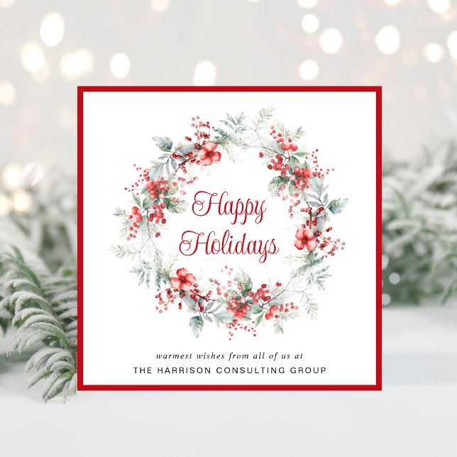 Tarjeta Festiva Elegante Navidades corporativos de código QR para  (Spread the joy of the season and strengthen business relationships with our elegant holiday card)