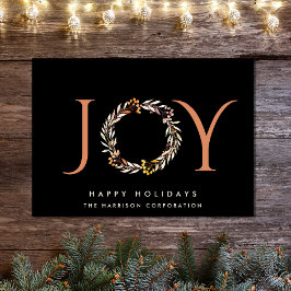 Tarjeta Festiva Elegante Navidades de Alegría Corporativo