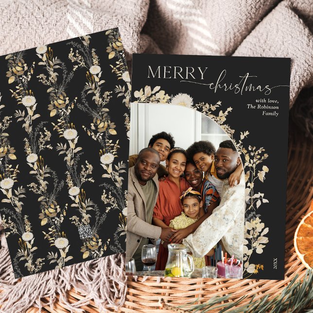 Tarjeta Festiva Elegante Navidades de arco fotográfico de escritur (Subido por el creador)
