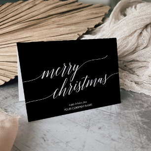 Tarjeta Festiva Elegante Navidades de caligrafía oscura