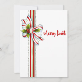 Tarjeta Festiva Elegante Navidades de cinta verde roja blanca mini
