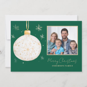 Tarjeta Festiva Elegante Navidades de fotografía con acuarela de b