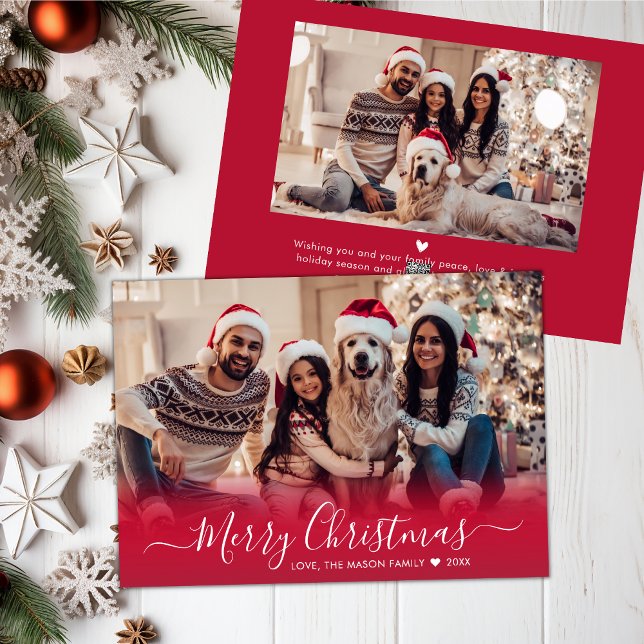Tarjeta Festiva Elegante Navidades de fotografías de estilo rojo m (Subido por el creador)