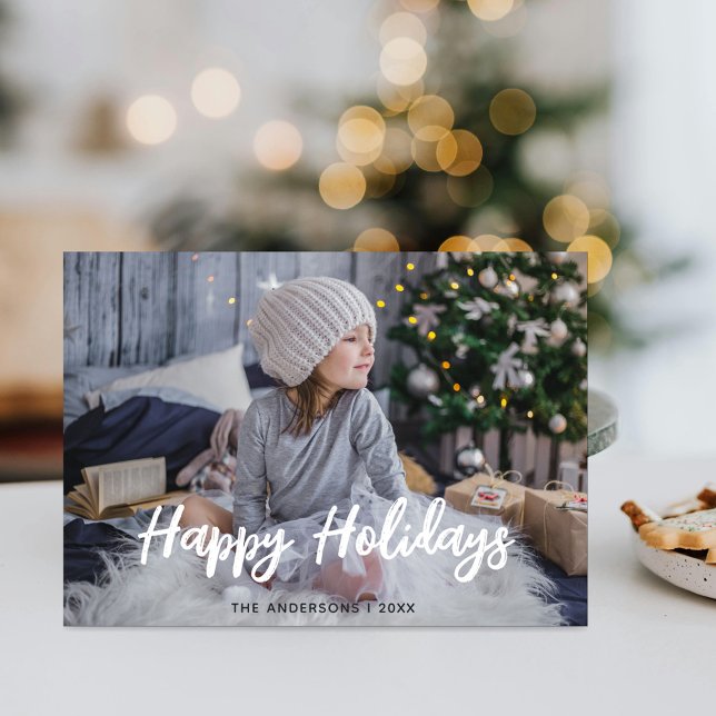 Tarjeta Festiva Elegante Navidades de fotos de niños de vacaciones (Subido por el creador)