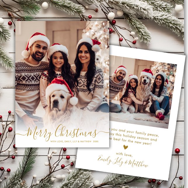 Tarjeta Festiva Elegante Navidades de imágenes de oro moderno 2 (Subido por el creador)