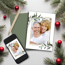 Tarjeta Festiva Elegante Navidades de la vegetación moderna foto d