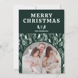 Tarjeta Festiva Elegante Navidades del Cardenal Botánico Escudo