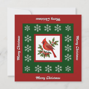 Tarjeta Festiva Elegante Navidades exclusivos de aves rojas
