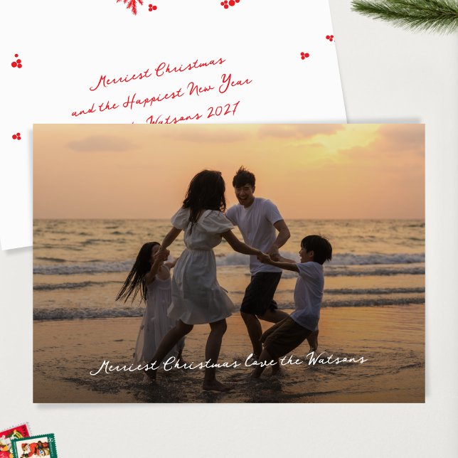 Tarjeta Festiva Elegante Navidades más valientes de la foto manusc (Subido por el creador)
