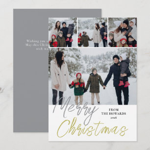 Tarjeta Festiva Elegante Navidades Minimalistas modernos Familia 4