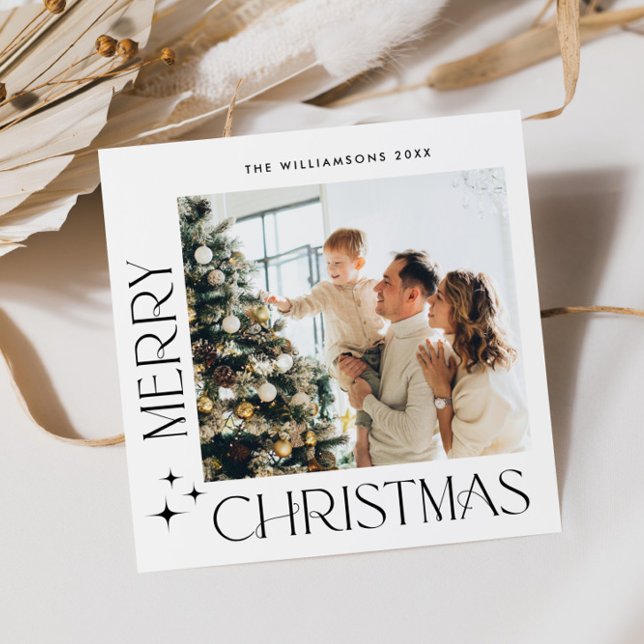 Tarjeta Festiva Elegante Navidades mínimos Saludo Foto Código QR (Subido por el creador)