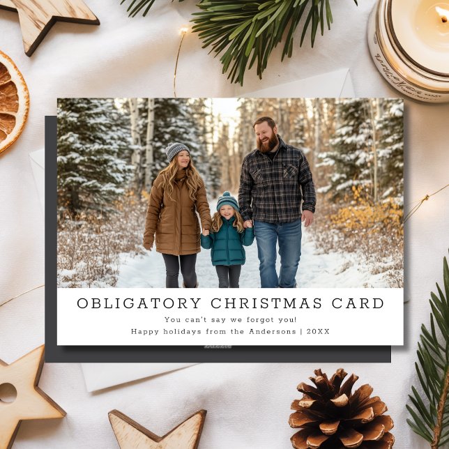 Tarjeta Festiva Elegante Navidades obligatorias de fotografía fami (Subido por el creador)