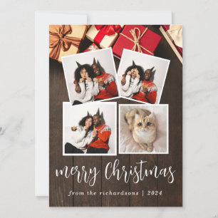 Tarjeta Festiva Elegante Navidades Sencillos de invierno Familia 5