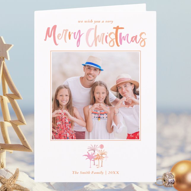 Tarjeta Festiva Elegante Navidades tropicales de palmeras (Subido por el creador)
