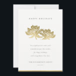 TARJETA FESTIVA ELEGANTE NEGOCIO FORMAL DE FAUX GOLD LOTUS FLORAL<br><div class="desc">Si necesitas más personalización,  por favor,  no dudes en enviarme un mensaje a yellowfebstudio@gmail.com.</div>