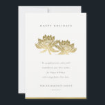 TARJETA FESTIVA ELEGANTE NEGOCIO FORMAL DE FAUX GOLD LOTUS FLORAL<br><div class="desc">Si necesitas más personalización,  por favor,  no dudes en enviarme un mensaje a yellowfebstudio@gmail.com.</div>