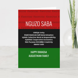Tarjeta Festiva Elegante NGUZO SABA Happy Kwanzaa personalizado