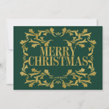 Elegante Ornate Gold Merry Christmas Card