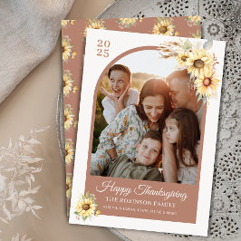 Tarjeta Festiva Elegante otoño Moda otoño floral feliz día de grac