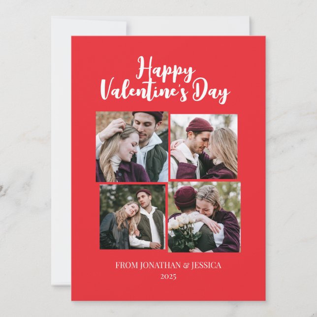 Tarjeta Festiva Elegante pareja romántica día de San Valentín 4 fo (Anverso)