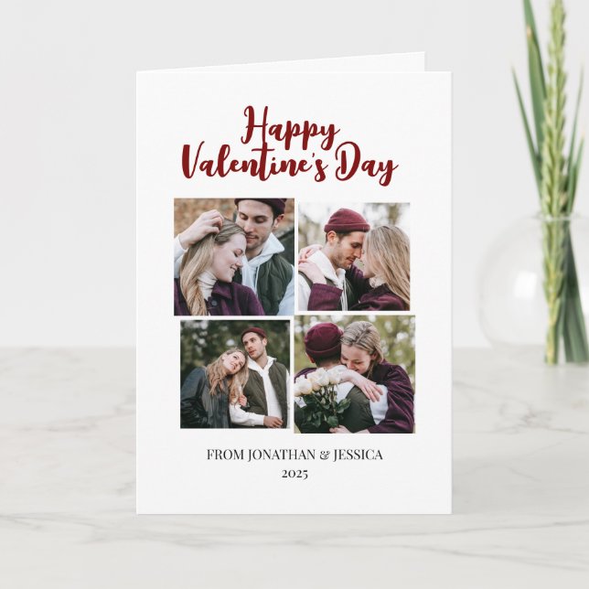 Tarjeta Festiva Elegante pareja romántica día de San Valentín 4 fo (Anverso)