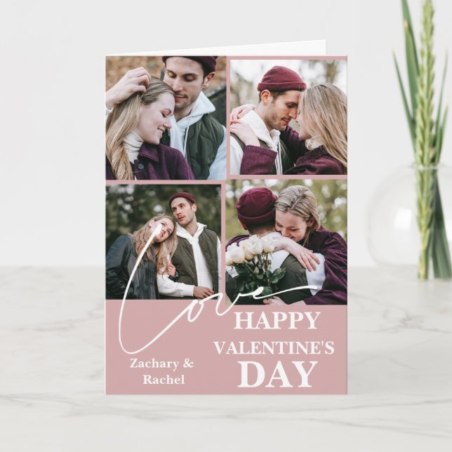 Tarjeta Festiva Elegante pareja romántica día de San Valentín 4 fo (Anverso)