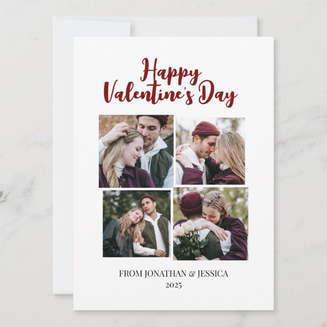 Tarjeta Festiva Elegante pareja romántica día de San Valentín 4 fo (Anverso)