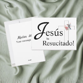 Tarjeta Festiva Elegante Pascua "Jesús ha resucitado" Español