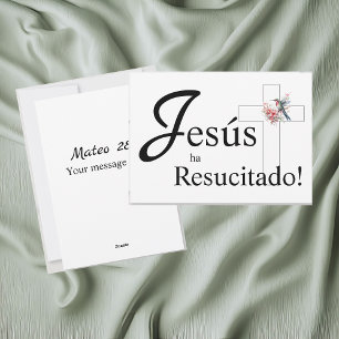 Tarjeta Festiva Elegante Pascua "Jesús ha resucitado" Español