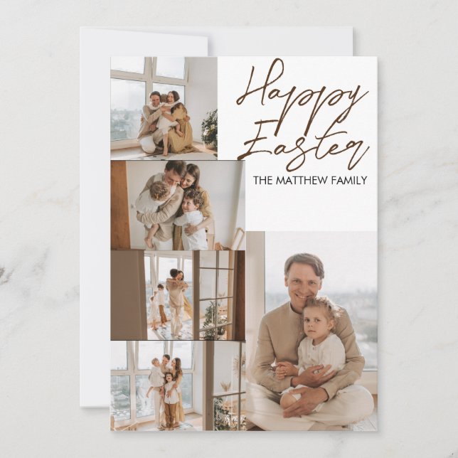Tarjeta Festiva elegante Pascua Moderna, colección de cinco fotos  (Anverso)