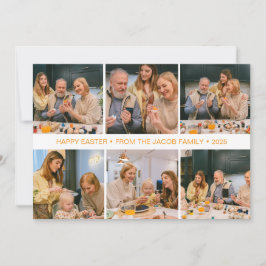 Tarjeta Festiva elegante Pascua Moderna, familia Collage de seis f