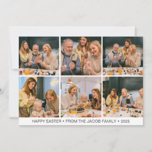 Tarjeta Festiva elegante Pascua Moderna, familia Collage de seis f