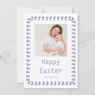 Tarjeta Festiva Elegante Pastel Chic Foto Feliz Pascua