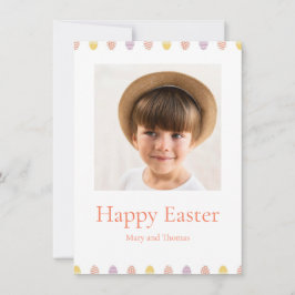 Tarjeta Festiva Elegante Pastel Chic Foto Feliz Pascua Huevos
