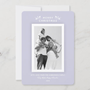 Tarjeta Festiva Elegante Pastel Minimal Navidades Púrpura Foto