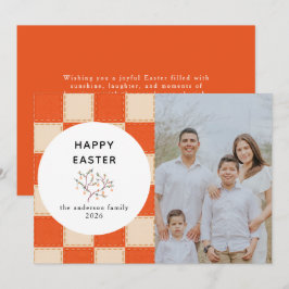 Tarjeta Festiva Elegante patrón de coral y crema Foto de Feliz Pas