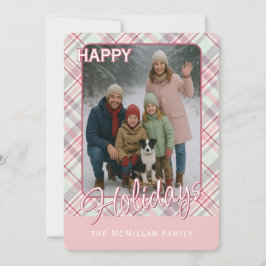 Tarjeta Festiva Elegante Patrón de Cuadro Rústico con Clase