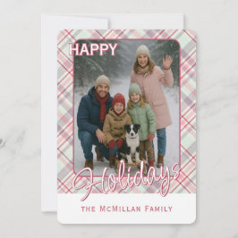 Tarjeta Festiva Elegante patrón de cuadros rústicos con clase