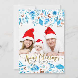 Tarjeta Festiva Elegante patrón de invierno Foto personalizada de 