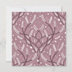 Tarjeta Festiva Elegante Patrón floral de Vino de Lavanda