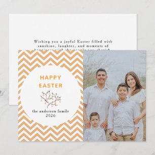Tarjeta Festiva Elegante patrón moderno Foto Feliz Pascua
