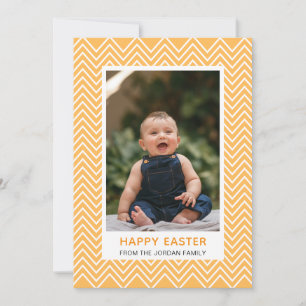 Tarjeta Festiva Elegante patrón simple Feliz Pascua Foto