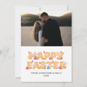 Tarjeta Festiva Elegante Patrón Simple Moderno Feliz Pascua Foto
