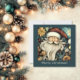 Tarjeta Festiva Elegante Personalizable Santa