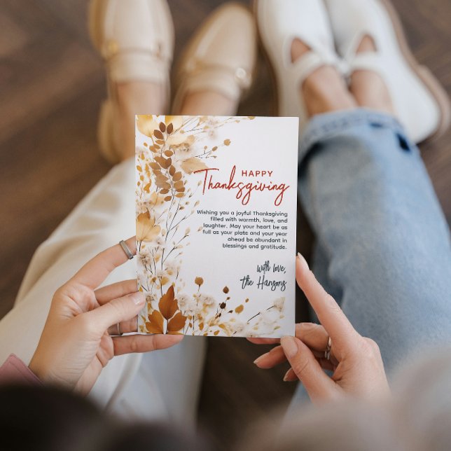 Tarjeta Festiva Elegante Personalizado de Acción de Gracias de Flo (Subido por el creador)