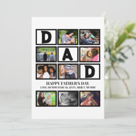 Tarjeta Festiva Elegante personalizado  Feliz día del padre Collag