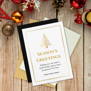 Tarjeta Festiva Elegante Personalizado profesional Navidades negro
