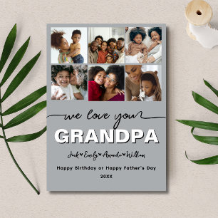 Tarjeta Festiva Elegante personalizado Te queremos ABUELO Collage 