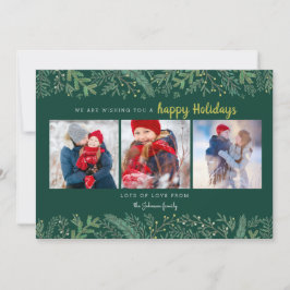 Tarjeta Festiva Elegante Pine Vines verdes árboles vacaciones