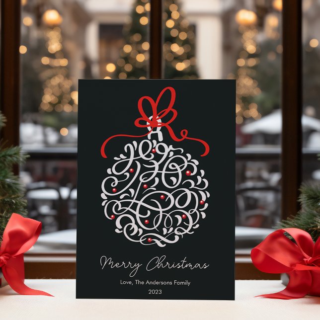 Tarjeta Festiva Elegante plano de adorno navideño (Subido por el creador)